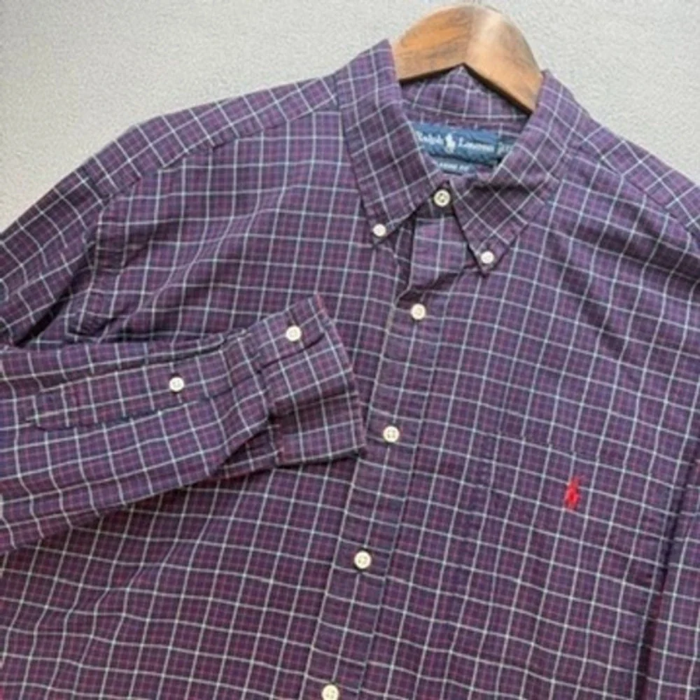 Polo‎ Ralph Lauren Button Down Shirt Plaid Classic Fit XL Long Sleeve Pony Logo